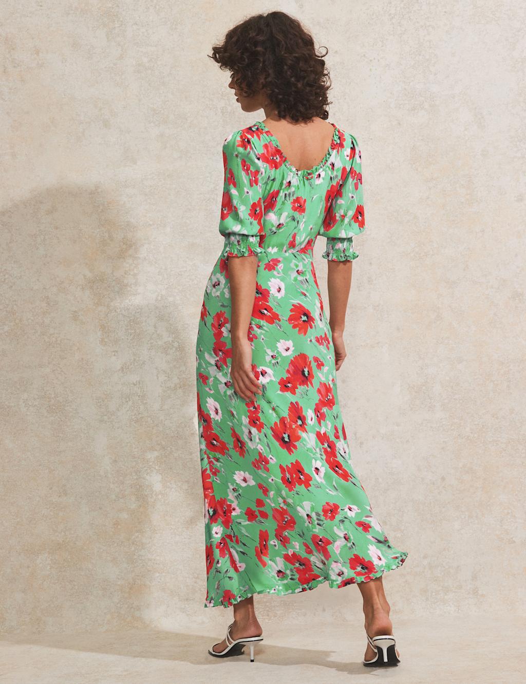 Floral Scoop Neck Midaxi Tea Dress 4 of 4