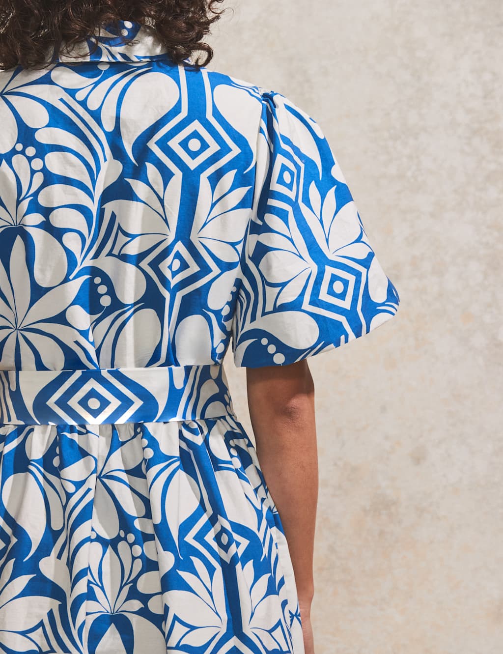 Pure Cotton Geometric Midaxi Shirt Dress 4 of 4