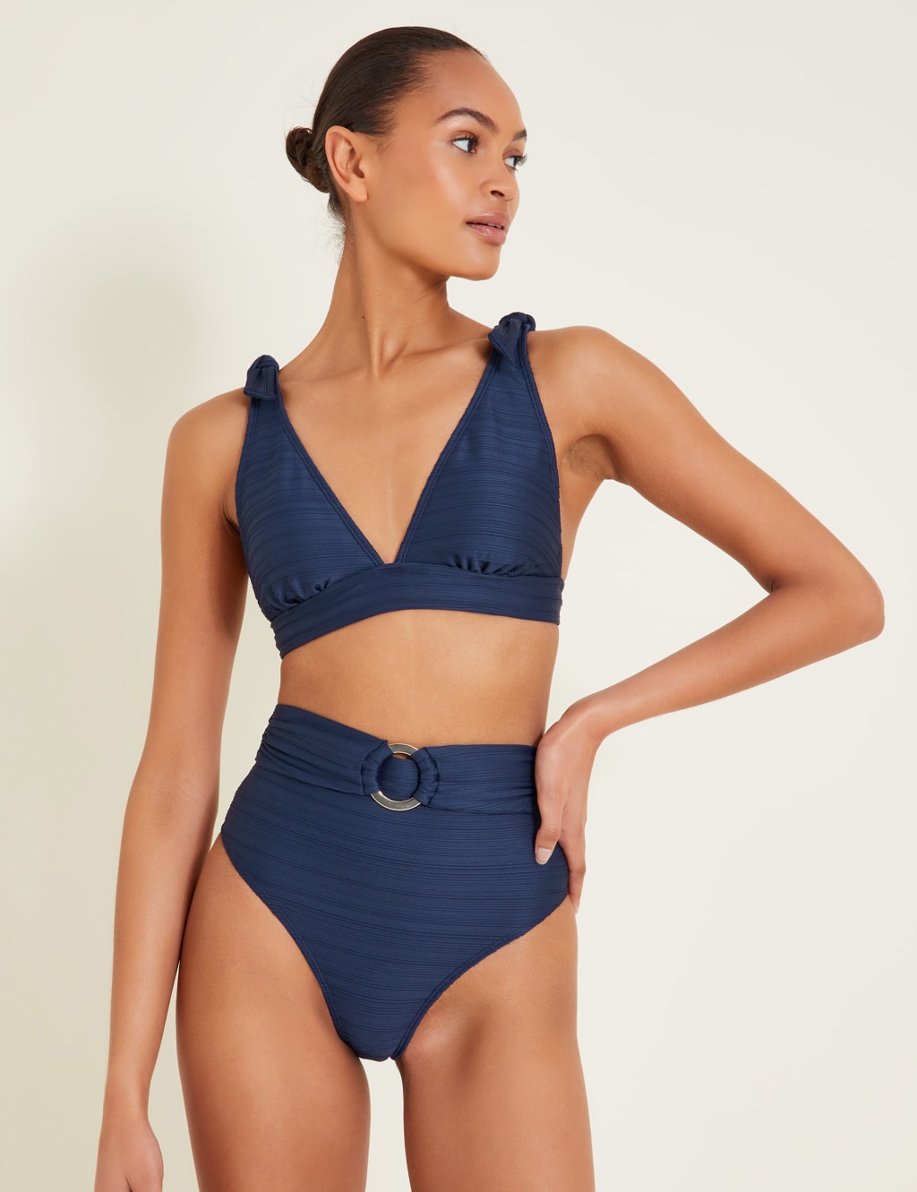 Belted high waisted bikini discount