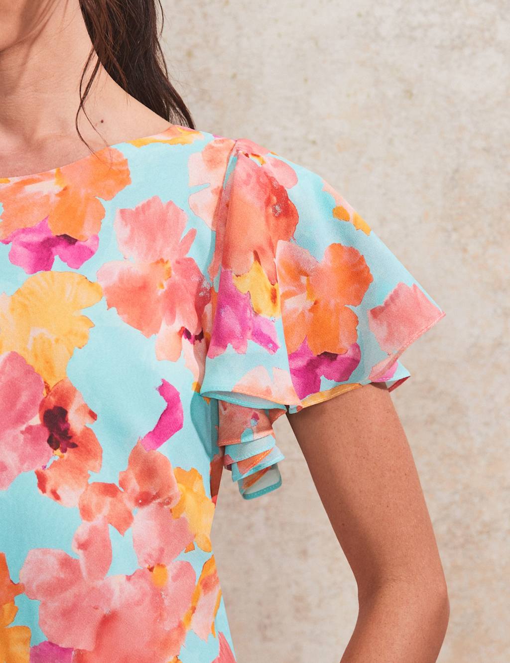 Floral Frill Sleeve Maxi Tiered Dress 5 of 6