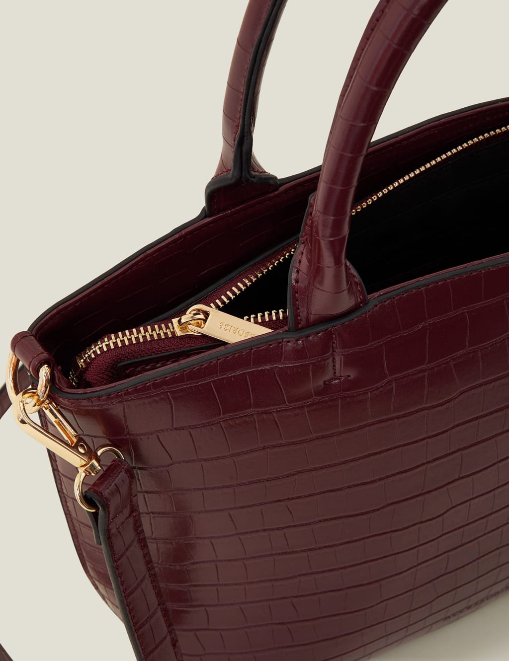 Burgundy mock croc bag 2025