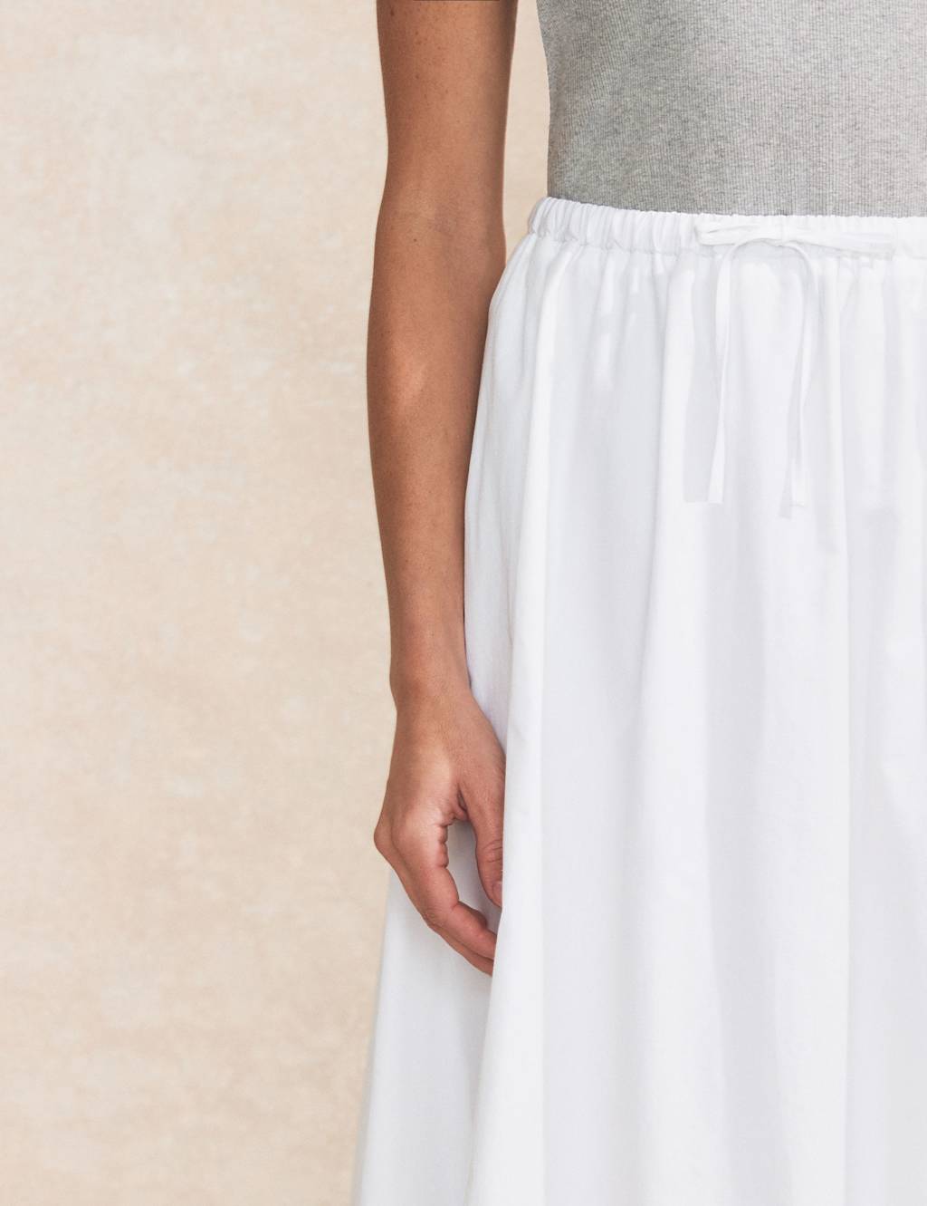 Pure Cotton Bubble Hem Midaxi A-Line Skirt 4 of 5