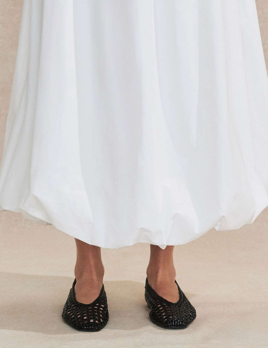 Pure Cotton Bubble Hem Midaxi A-Line Skirt 5 of 5