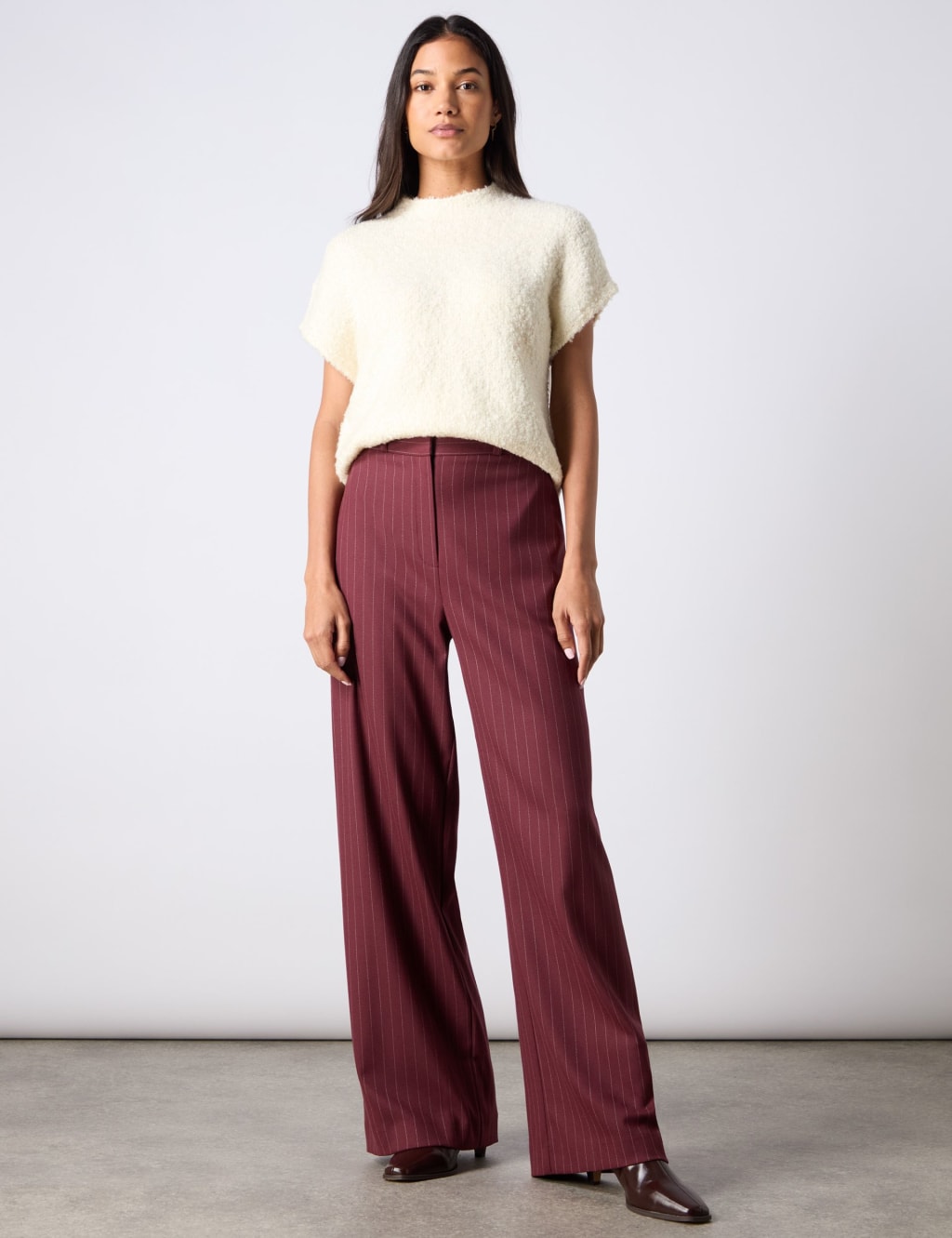 Pinstripe Wide Leg Trousers 1 of 5