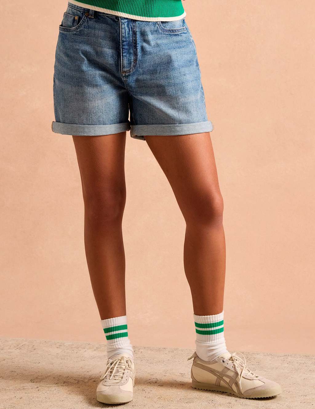 Denim Turn-Up Shorts 1 of 4