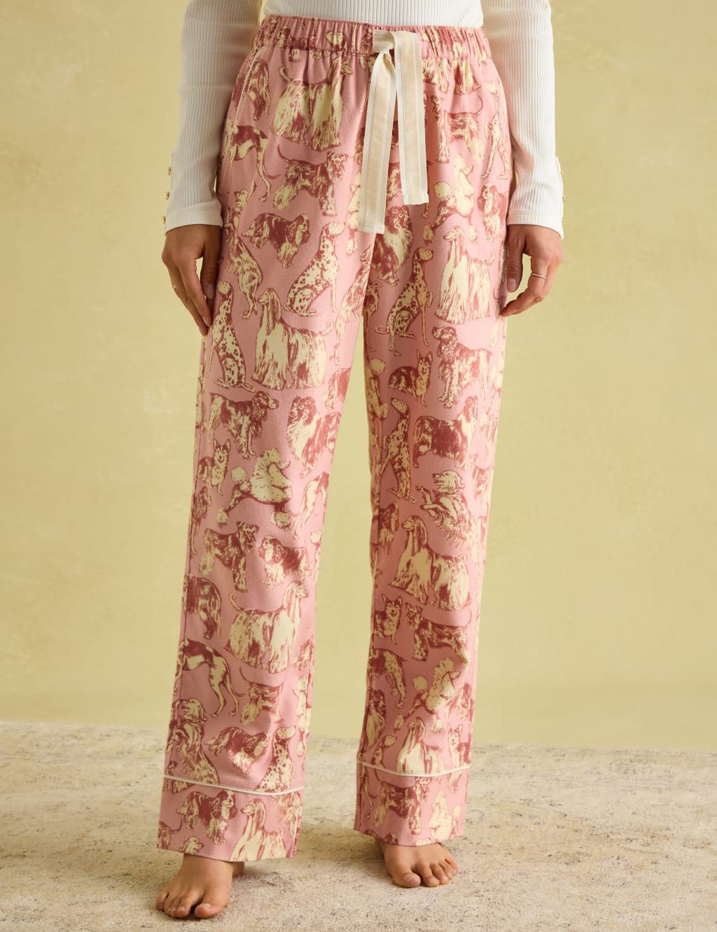 Cotton cuffed pyjama bottoms outlet