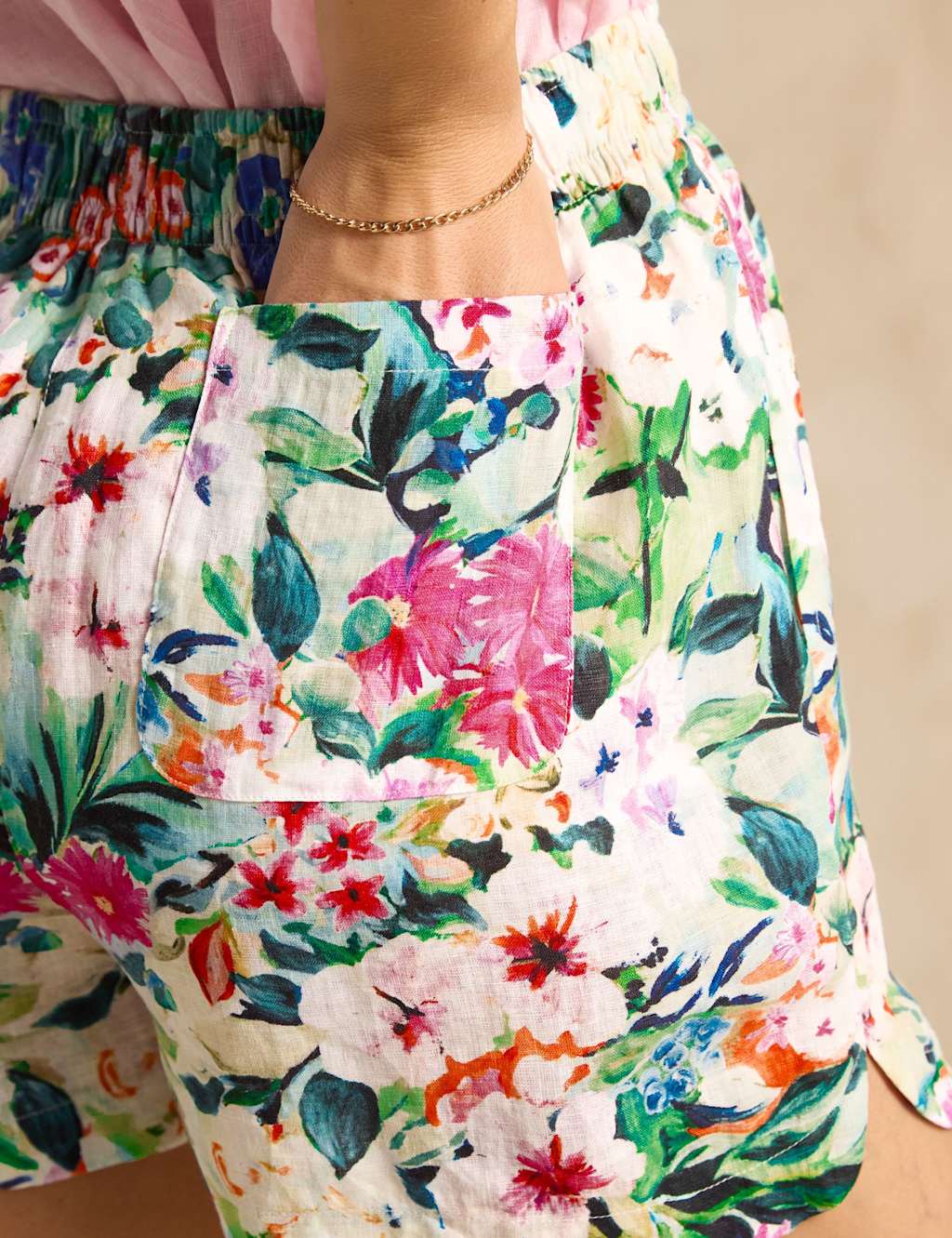 Pure Linen Floral Shorts 7 of 8
