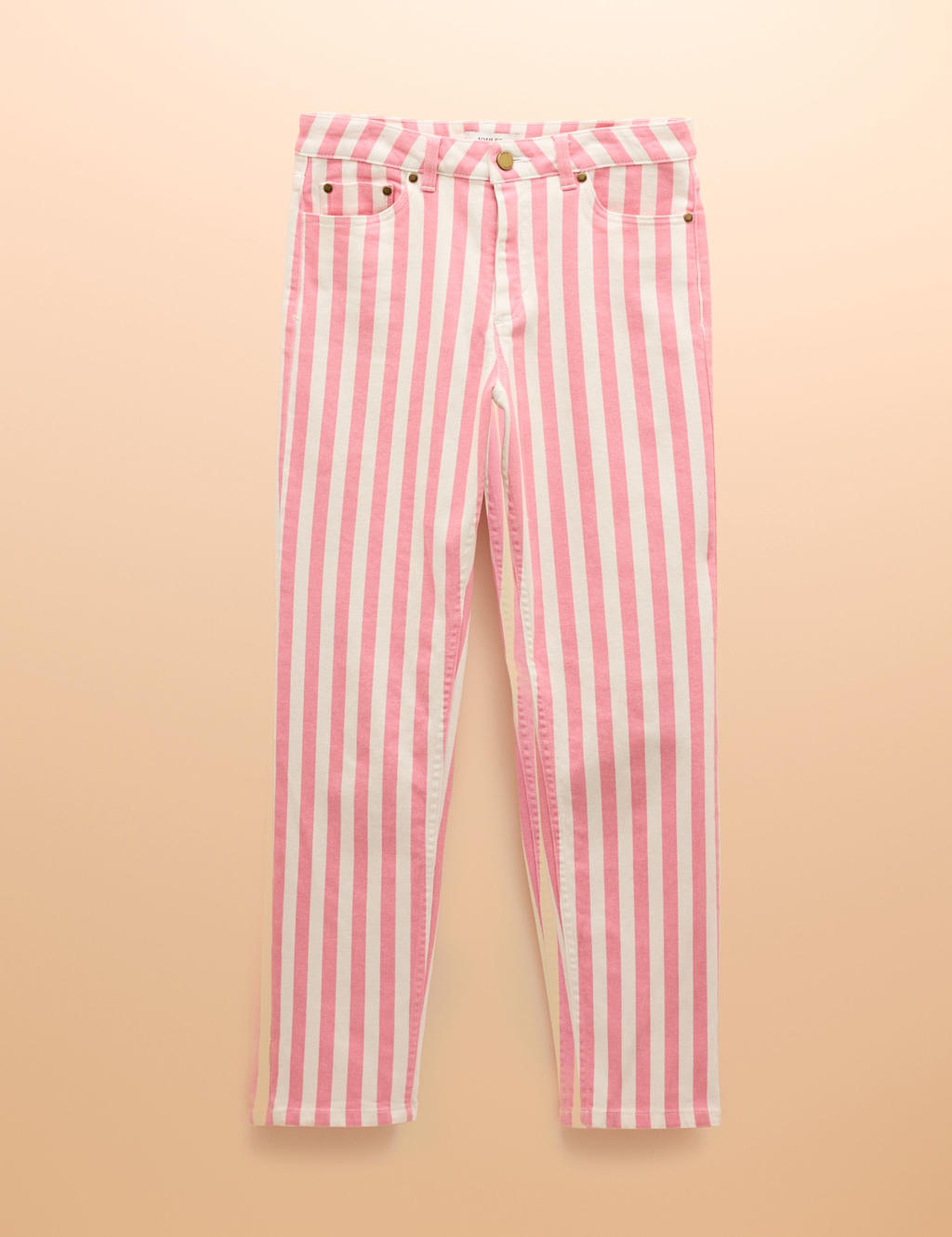 Cotton Rich Denim Striped Ankle Grazer Jeans 2 of 5
