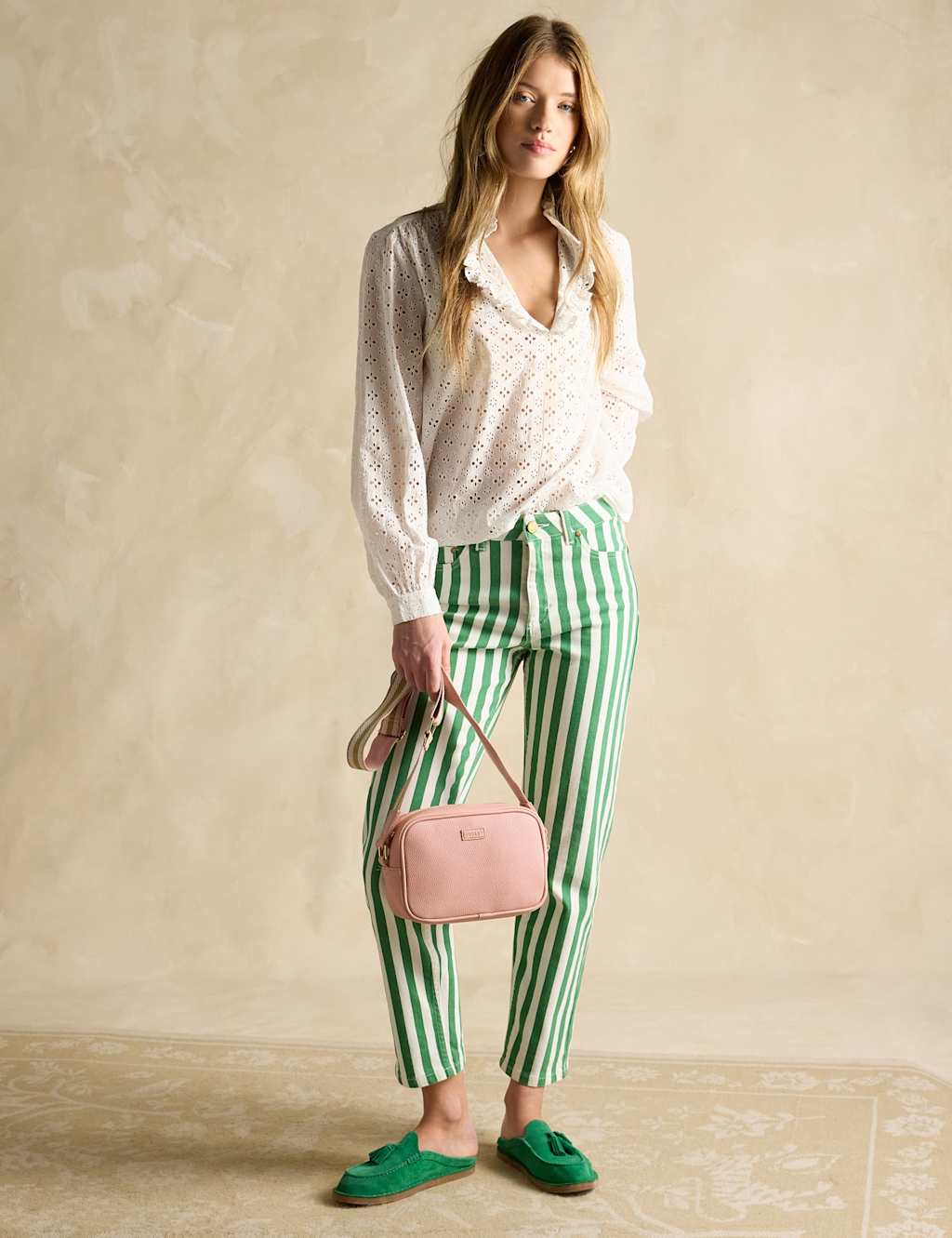 Cotton Rich Denim Striped Ankle Grazer Jeans 4 of 5