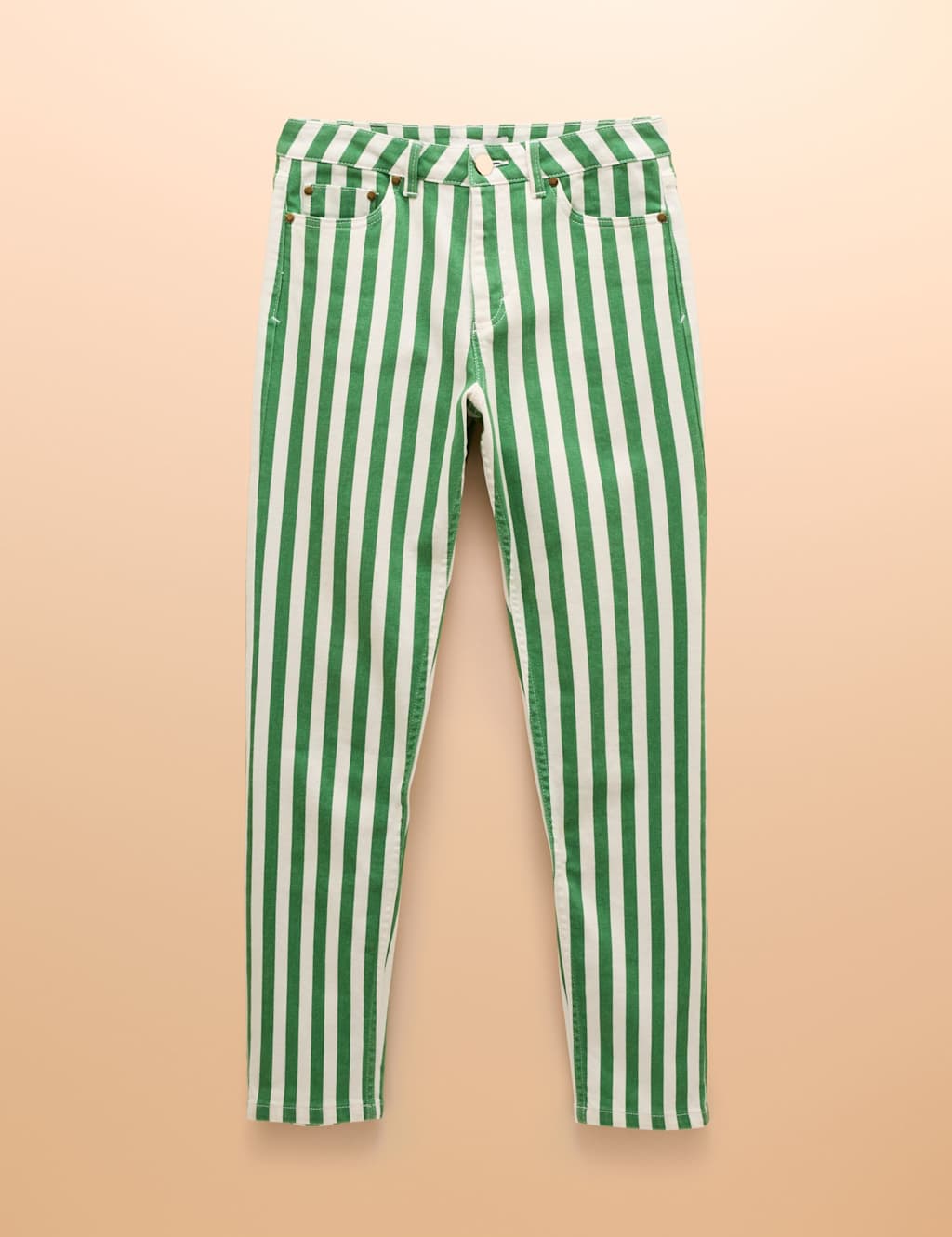 Cotton Rich Denim Striped Ankle Grazer Jeans 2 of 5