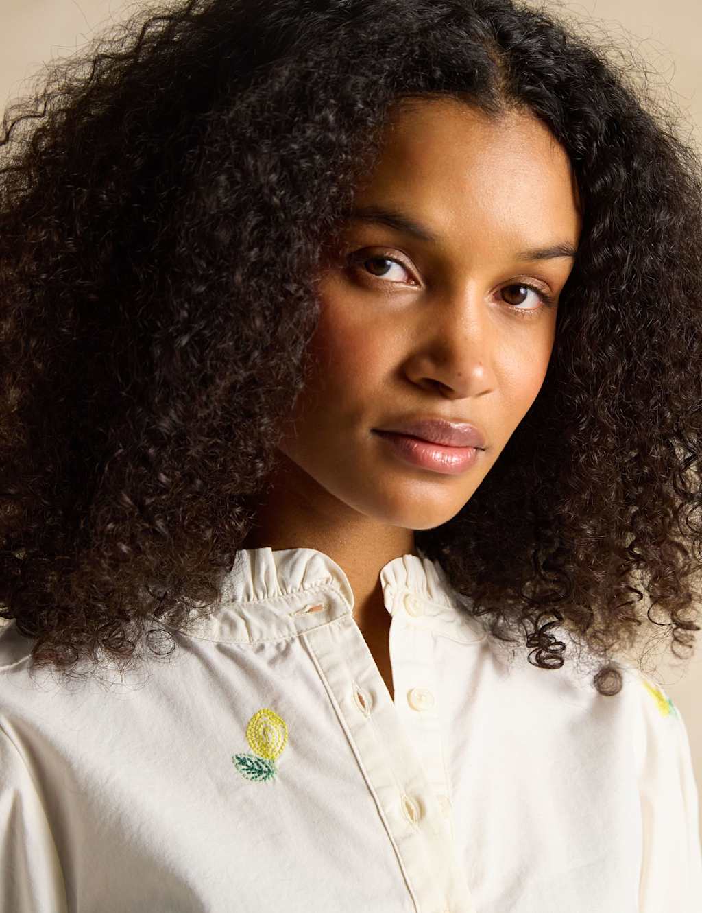 Pure Cotton Embroidered Puff Sleeve Blouse 6 of 6