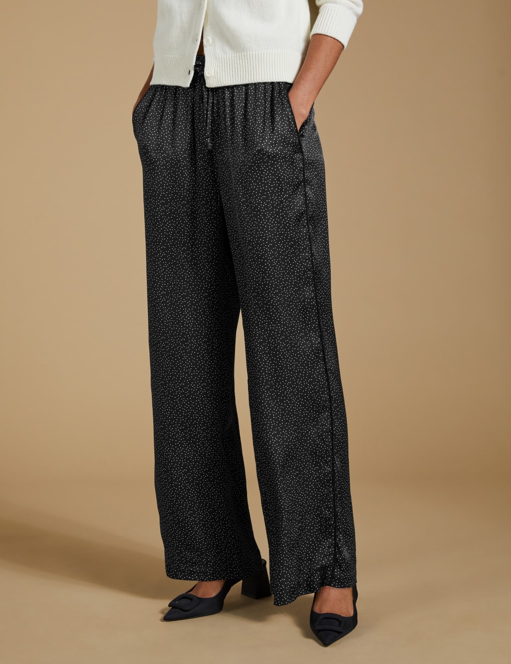Satin Polka Dot Elasticated Waist Trousers | BAUKJEN | M&S Satin Polka Dot Elasticated Waist Trousers | BAUKJEN | M&S