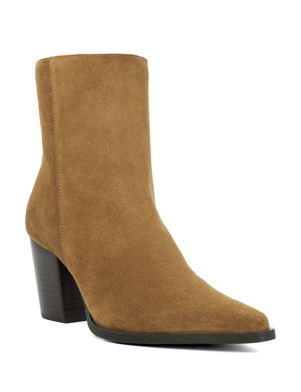 Suede Cow Boy Block Heel Ankle Boots 3 of 6