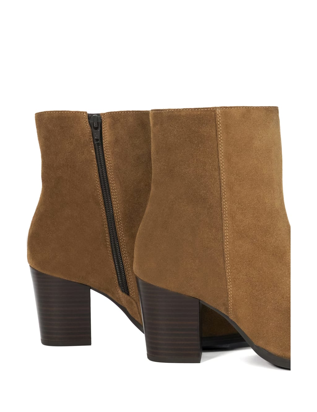 Suede Cow Boy Block Heel Ankle Boots 6 of 6