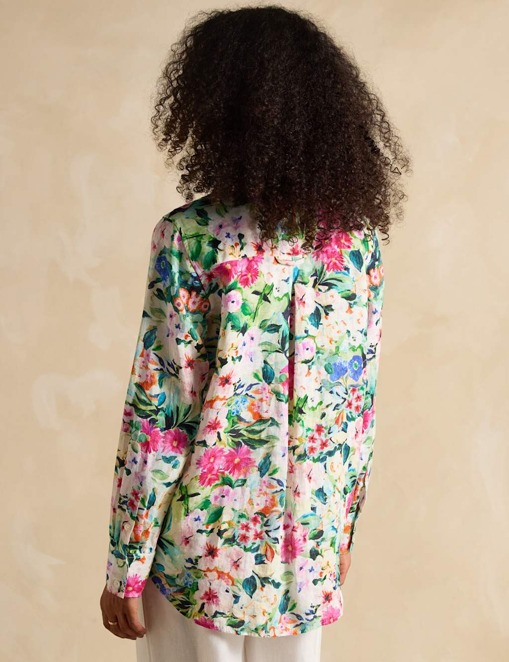 Pure Linen Floral Collared Shirt 3 of 6
