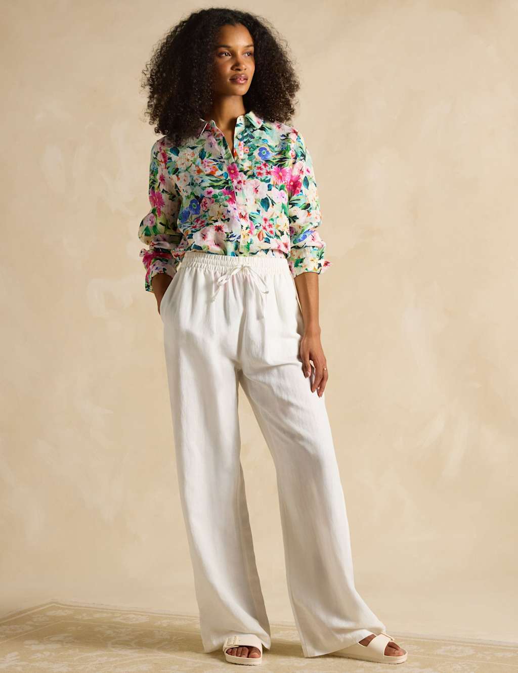 Pure Linen Floral Collared Shirt 5 of 6