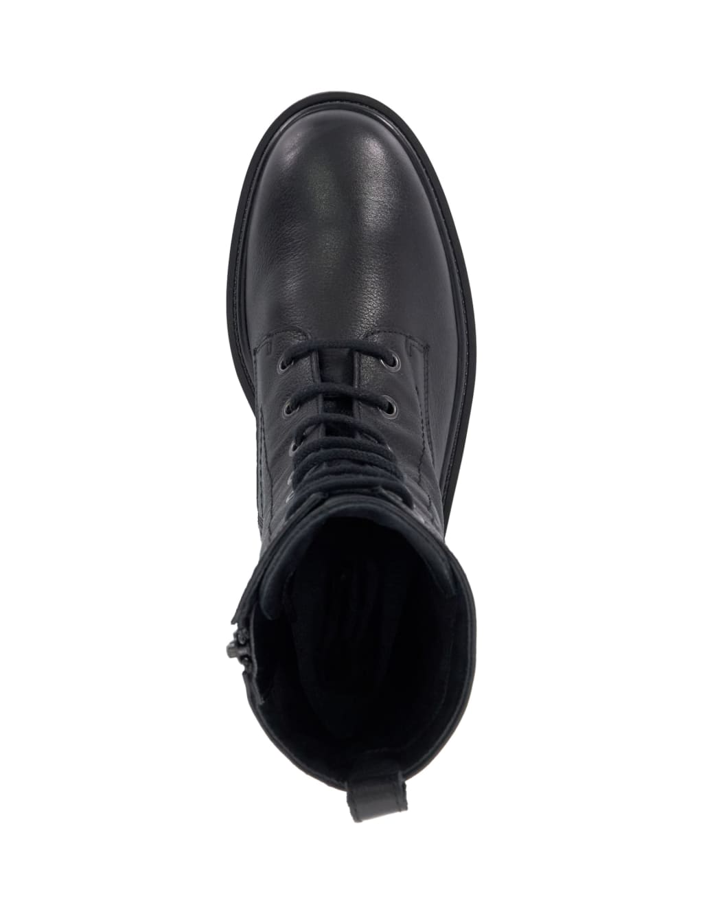 Leather Hiker Lace Up Block Heel Boots 2 of 4
