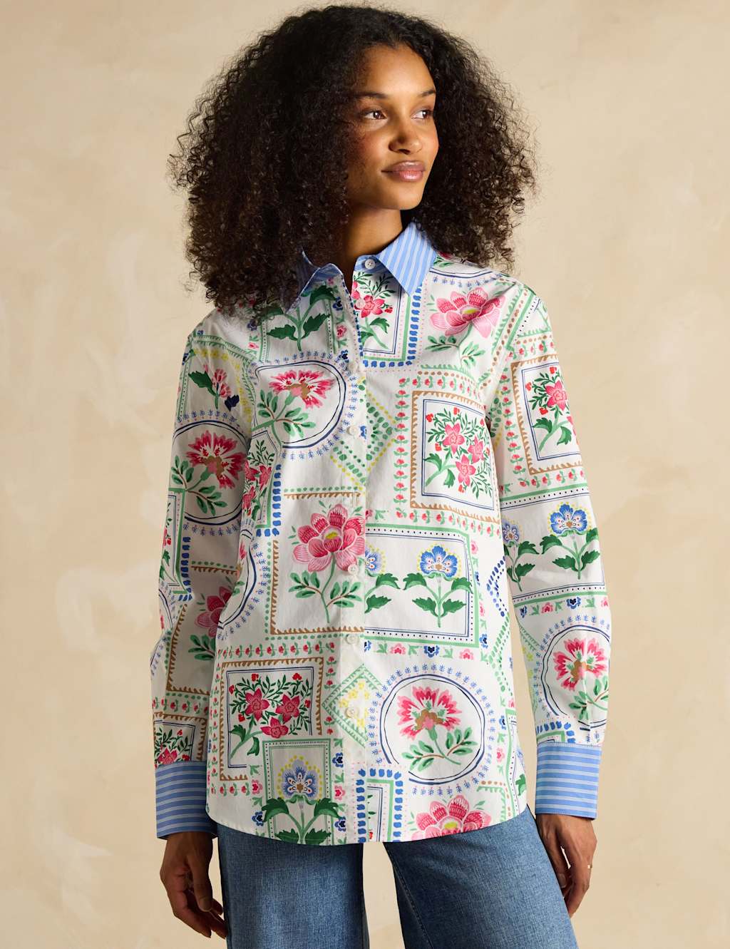 Pure Cotton Floral Collared Relaxed Shirt 2 of 6