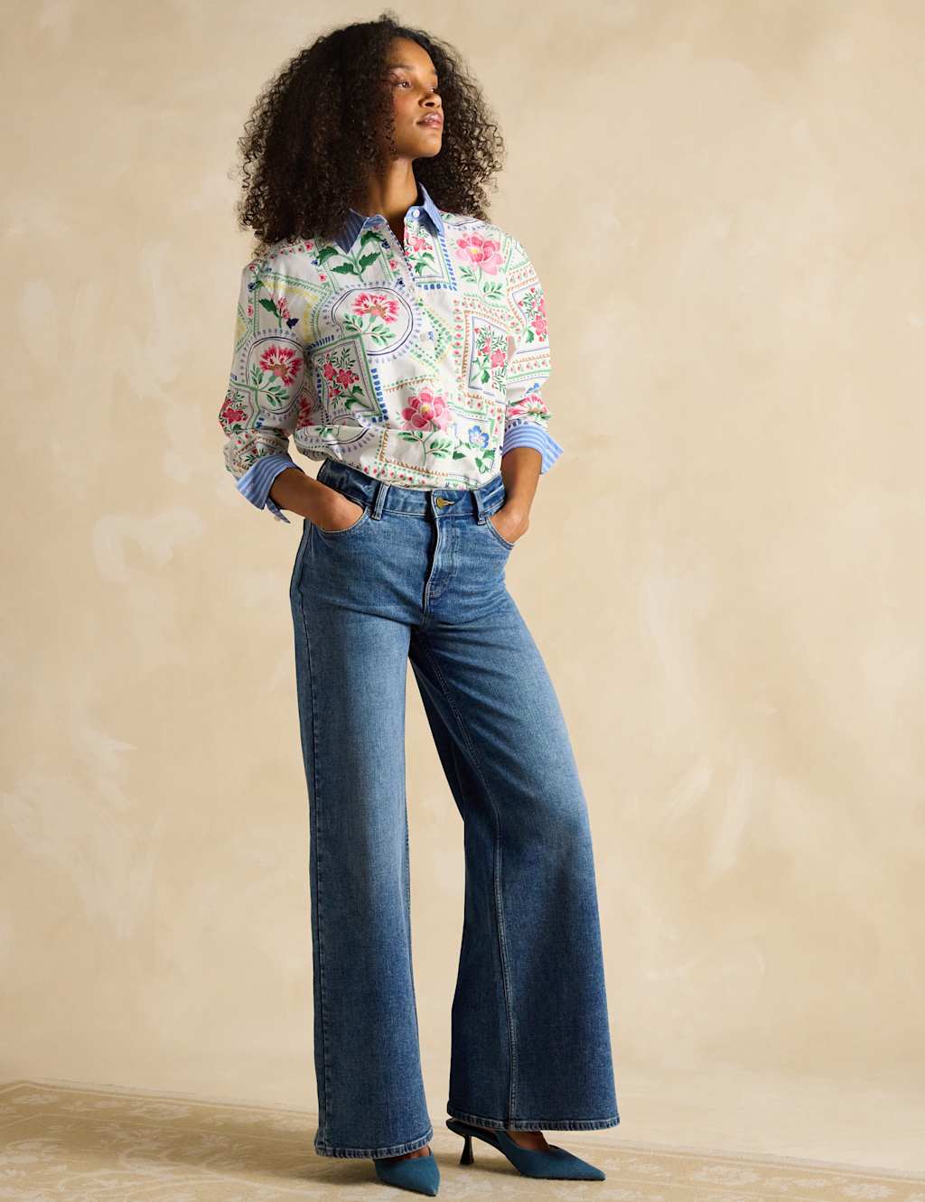 Pure Cotton Floral Collared Relaxed Shirt 4 of 6