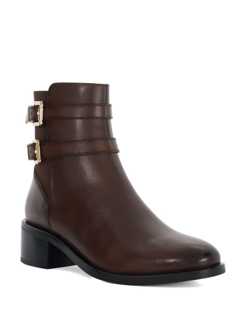 Leather Double Buckle Ankle Boots Dune London M S