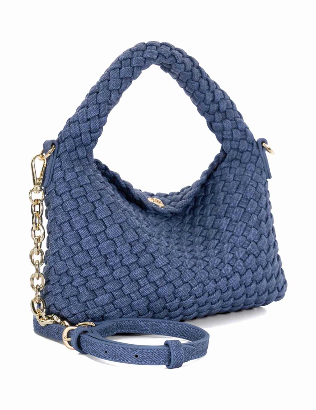 Fabric Woven Chain Detail Shoulder Bag 3 of 7