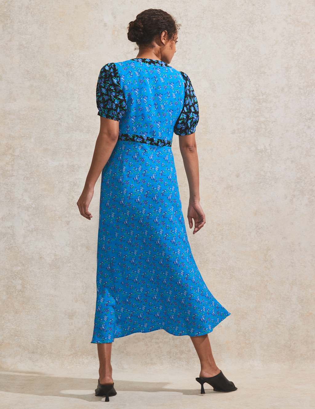 Match Rose Ditsy Floral V-Neck Tea Dress 2 of 3