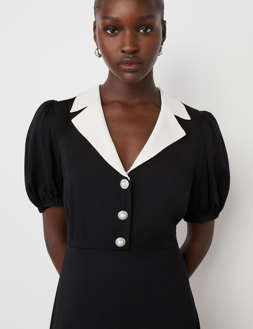 Crepe Collared Midi Tea Dress 4 of 4