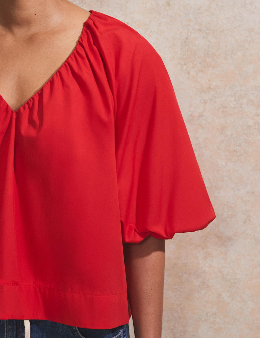 Pure Cotton V-Neck Puff Sleeve Top 5 of 5