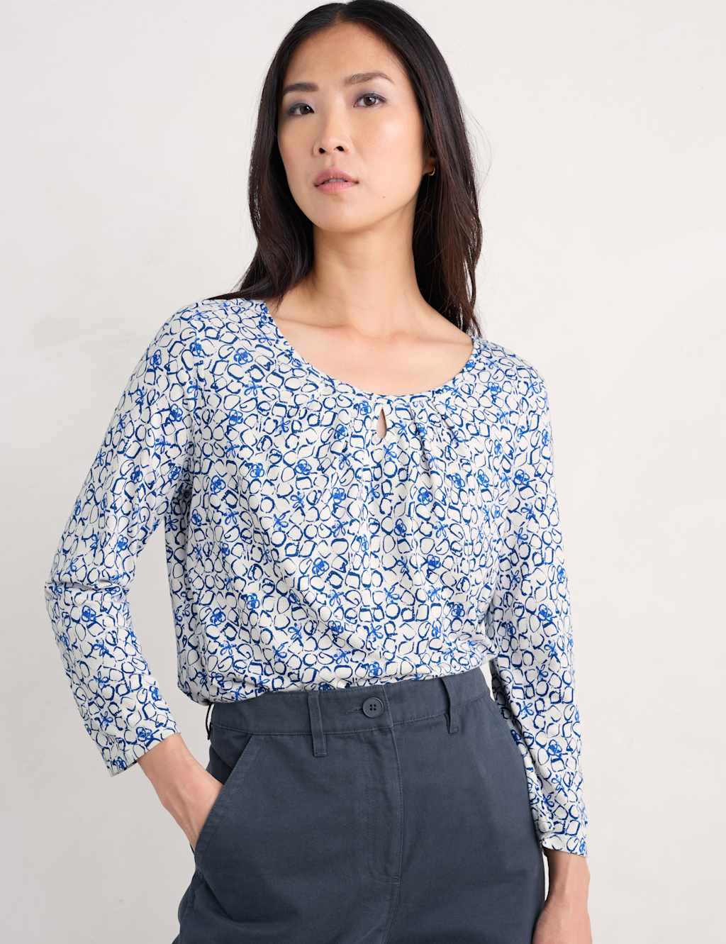 Cotton Blend Geometric Top 3 of 4