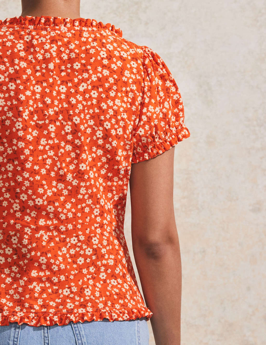 Floral Tie Neck Top 3 of 4