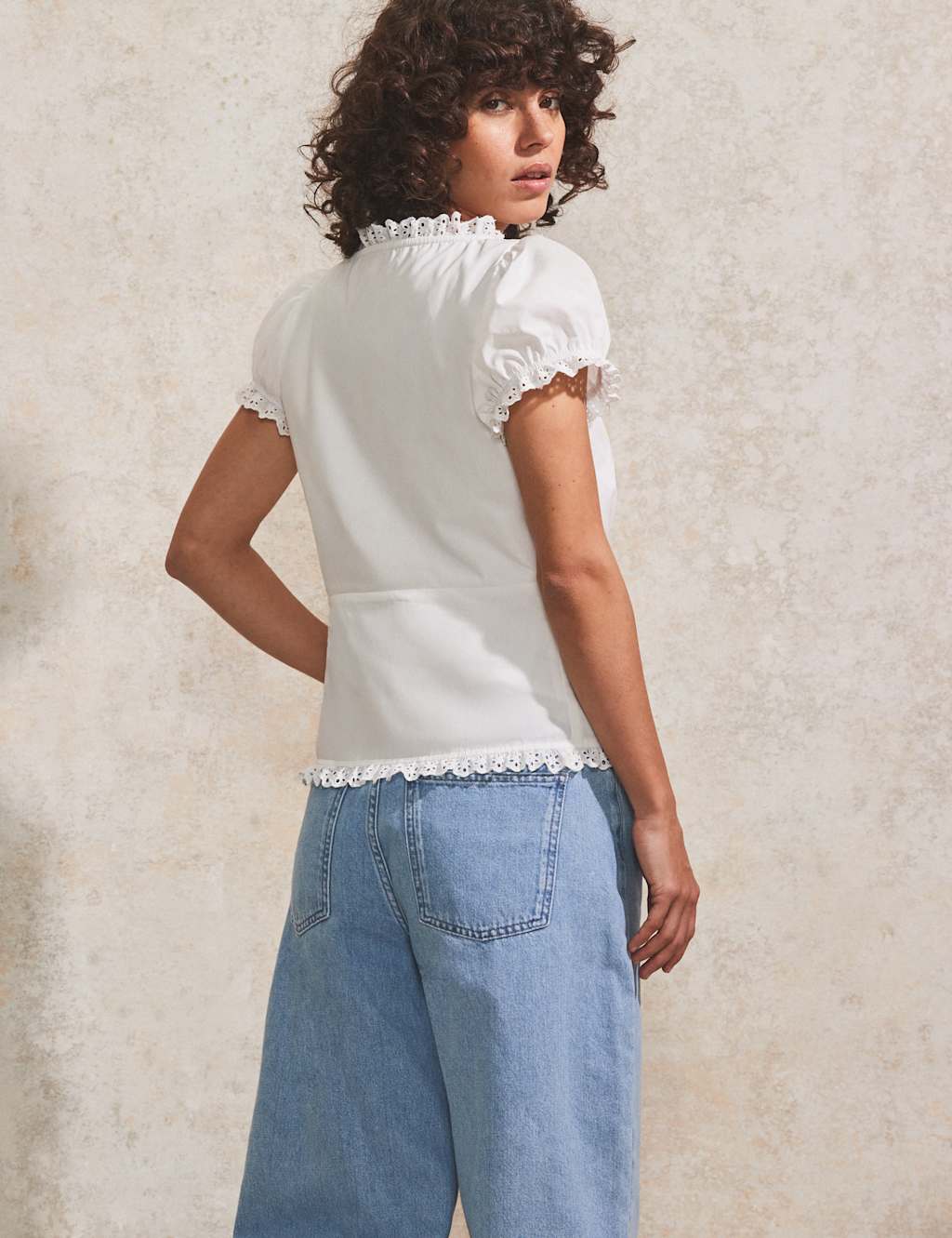 Pure Cotton Frill Detail Top 3 of 5