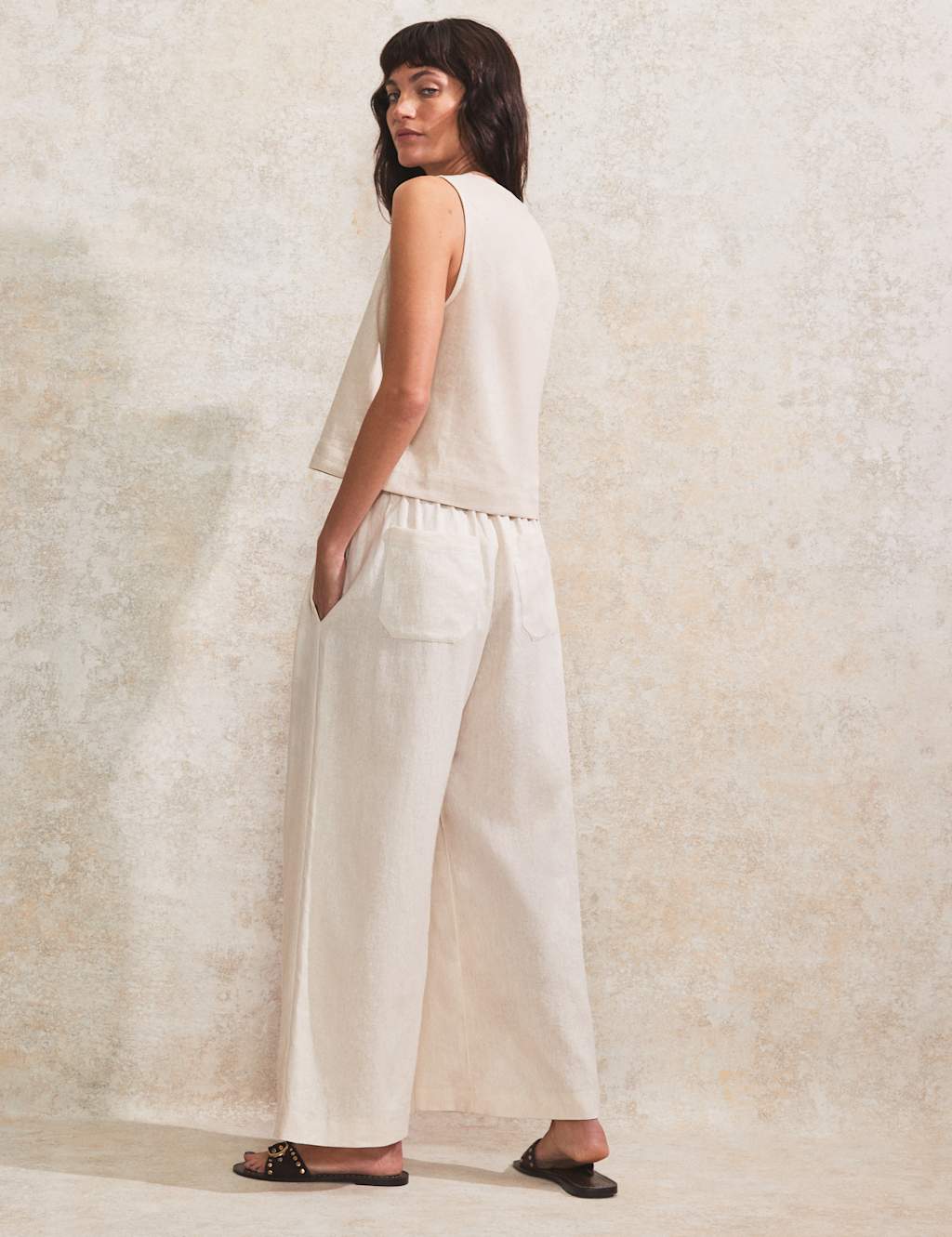 Linen Rich Wide Leg Trousers 5 of 5