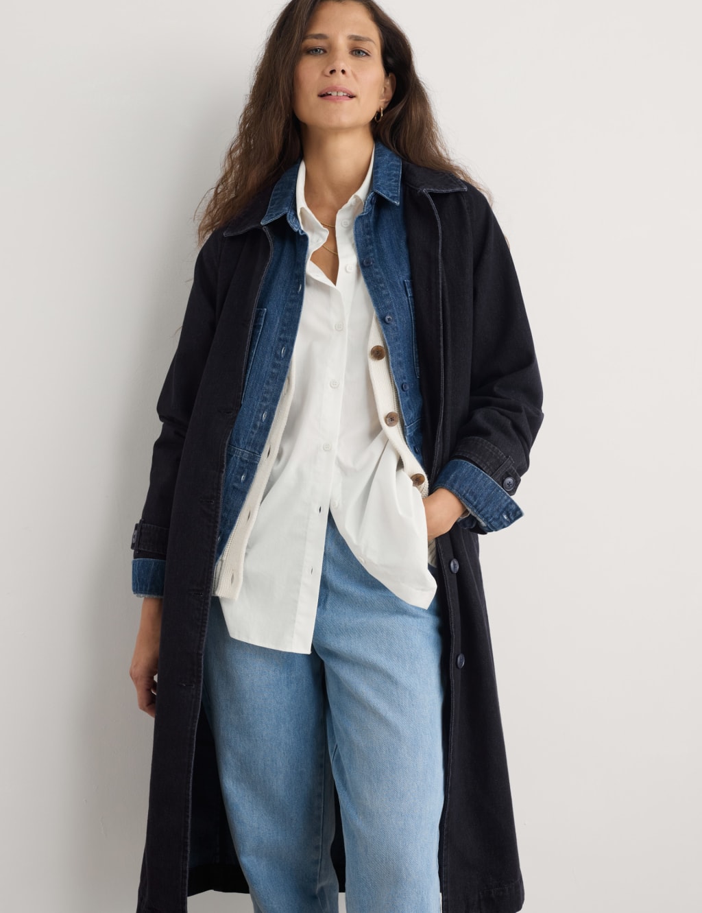 Pure Cotton Collared Longline Mac 4 of 4