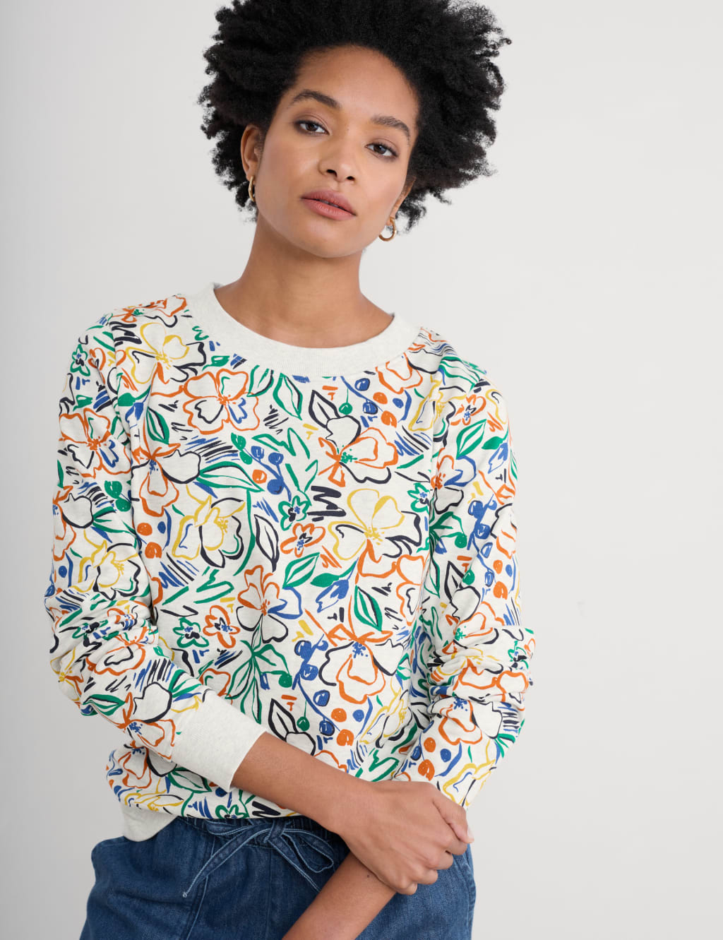 Pure Cotton Floral Sweatshirt 3 of 4