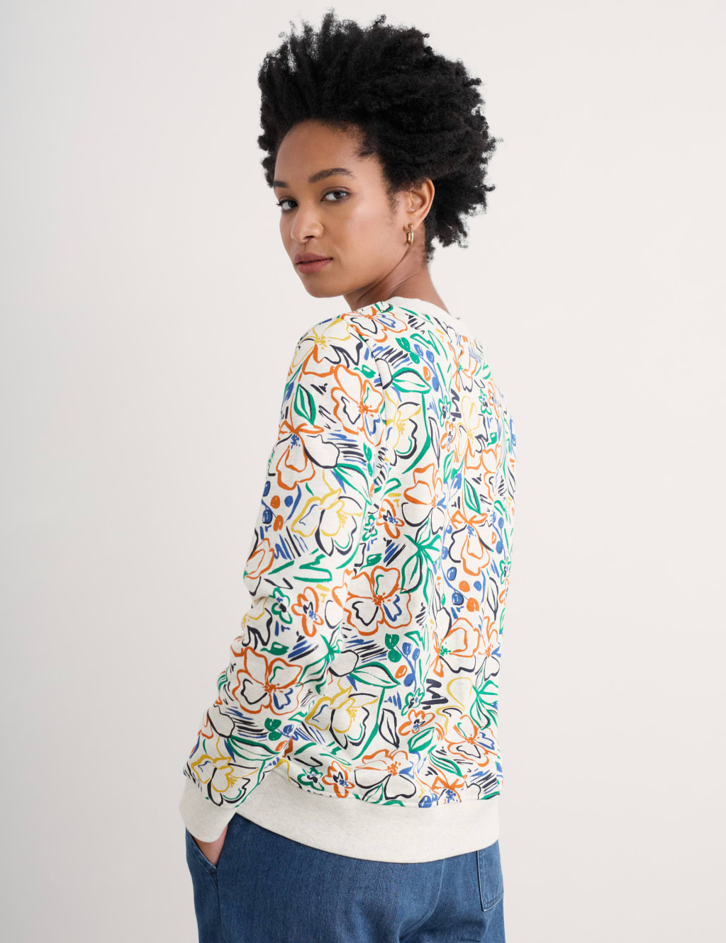 Pure Cotton Floral Sweatshirt 4 of 4