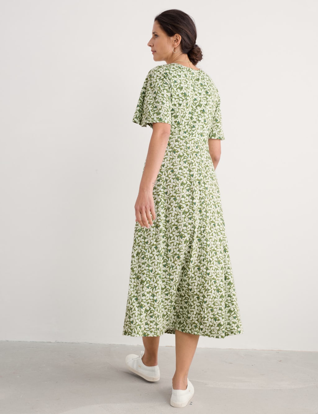 Pure Cotton Floral Maxi Waisted Dress 4 of 4