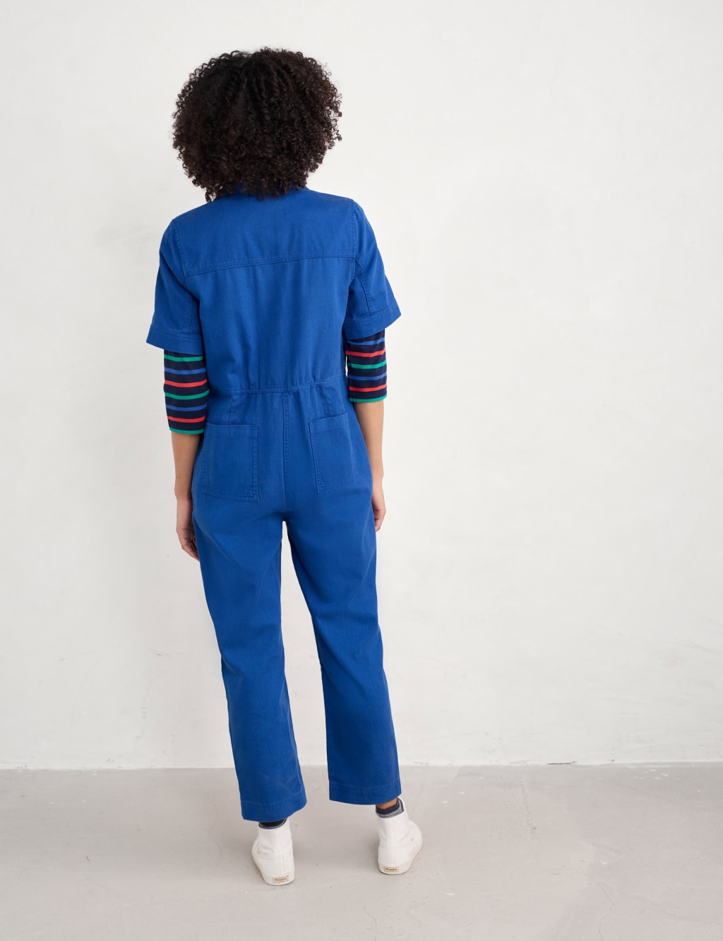 Linen Blend Cropped Jumpsuit 4 of 4