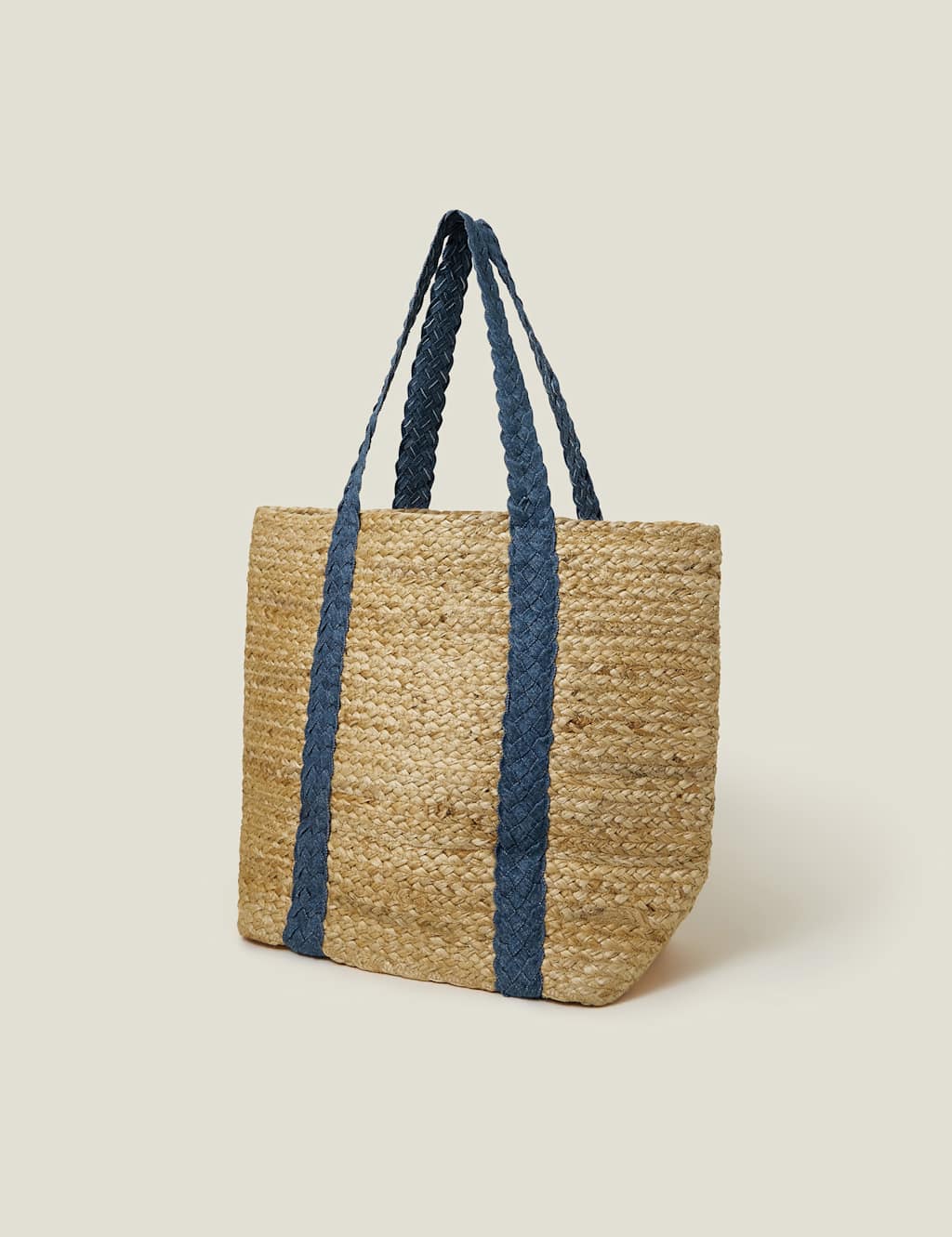 Jute Denim Strap Tote Bag 2 of 5