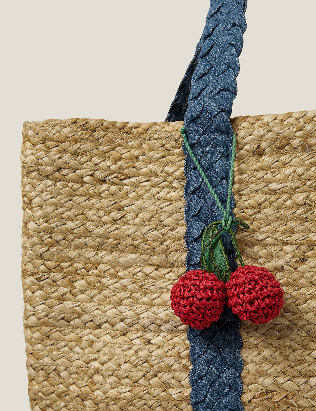 Jute Denim Strap Tote Bag 4 of 5