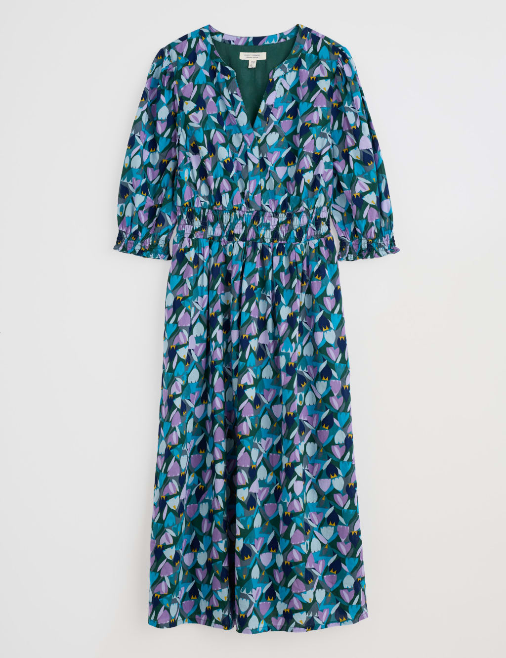 Pure Cotton Floral Midaxi Waisted Dress 2 of 4