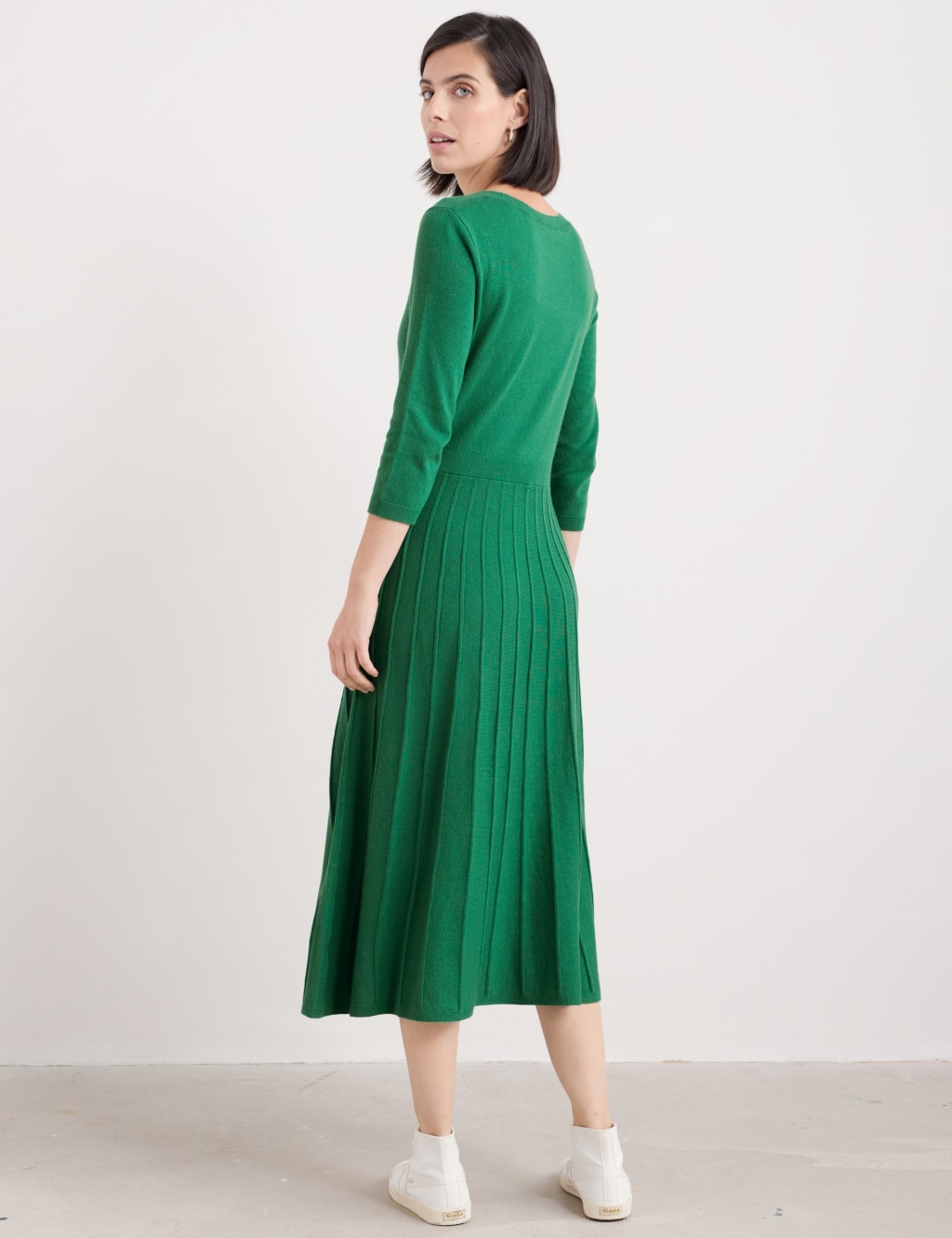 Knitted Midi Jumper Dress with Merino Wool 4 of 4