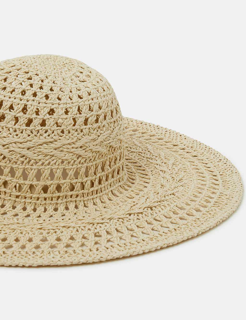 Straw Crochet Wide Brim Hat 2 of 2
