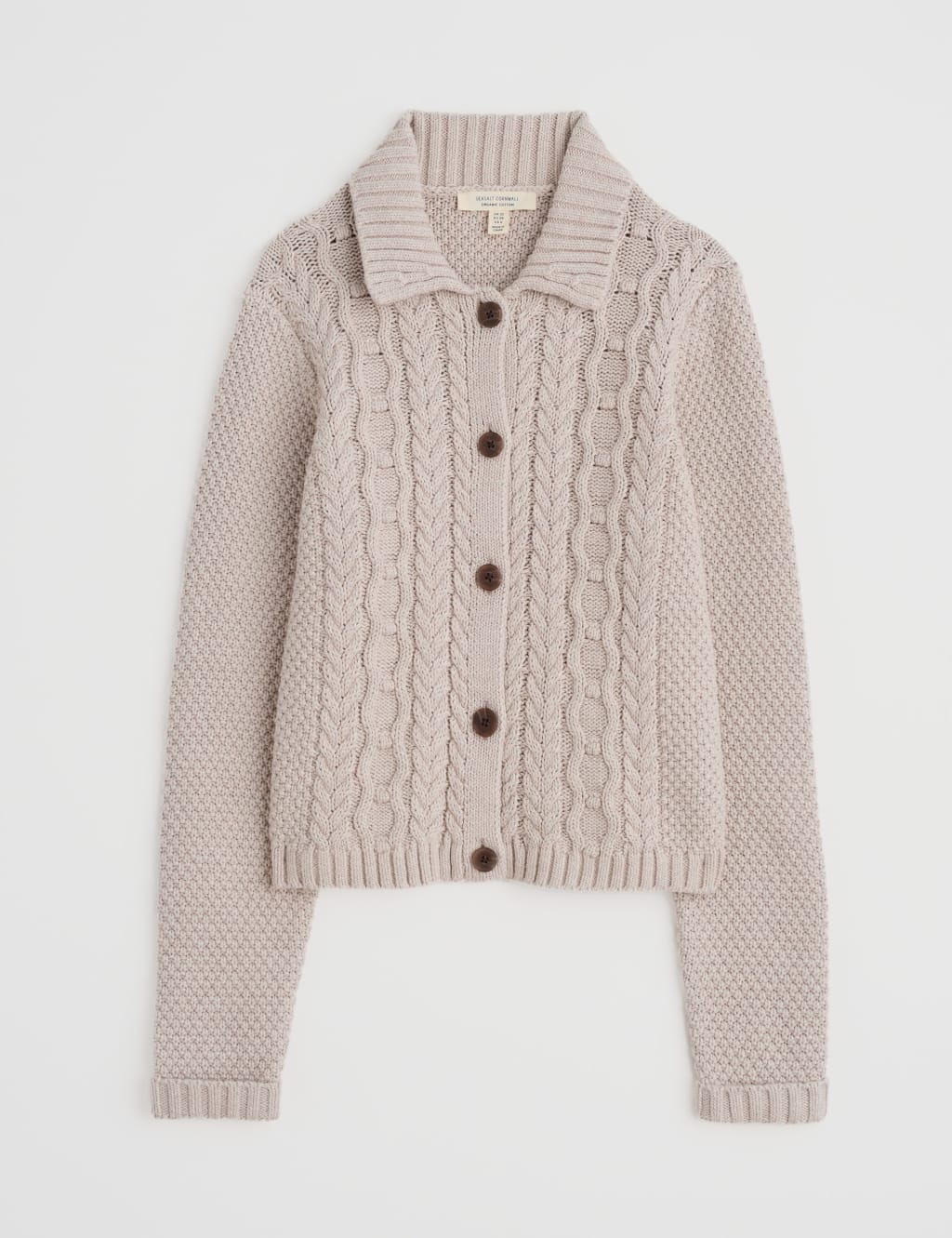 Pure Cotton Knitted Collared Button Front Cardigan 2 of 4