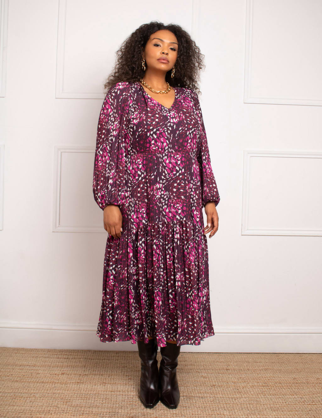 M&s purple dress online