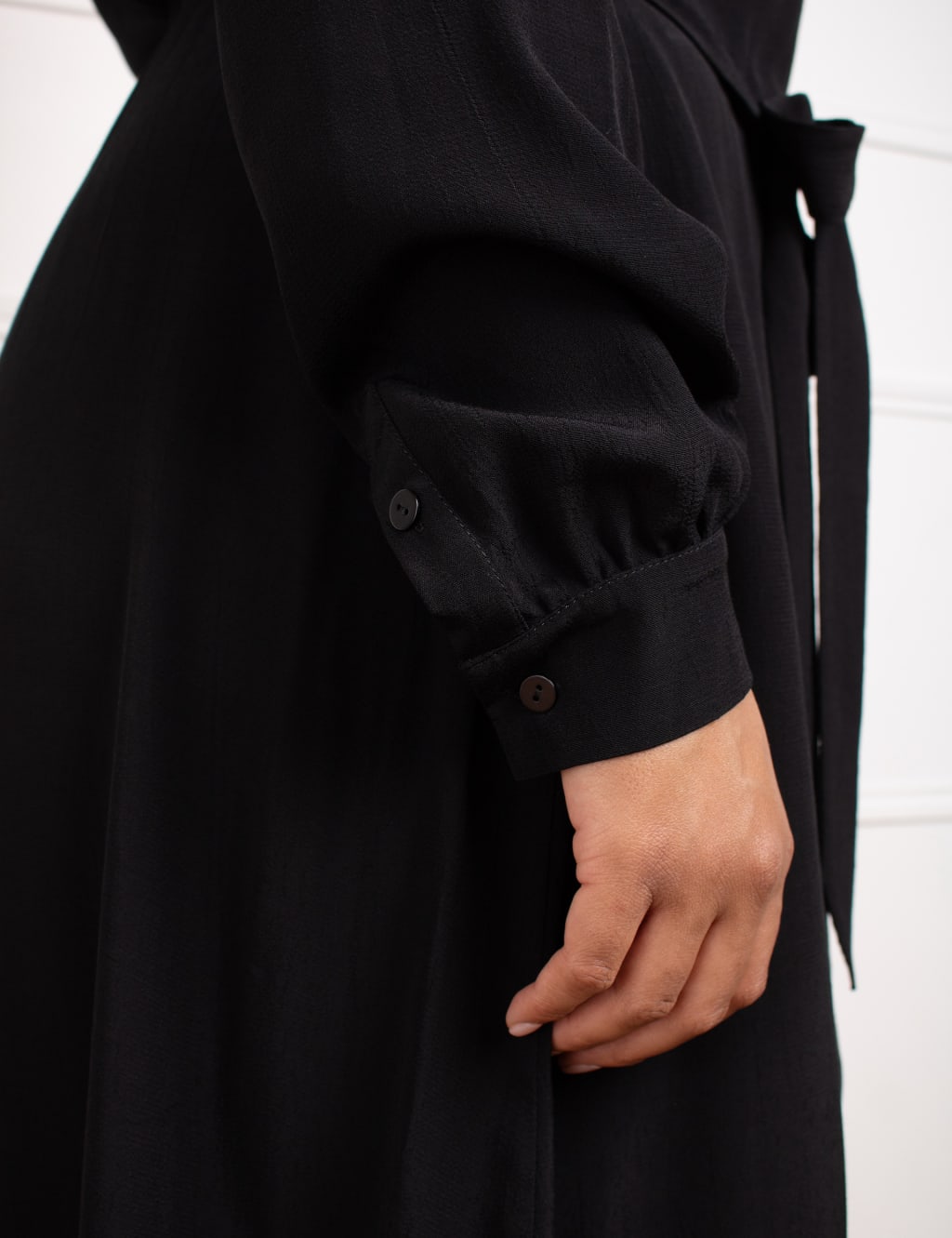 Button Front Belted Midi Shirt Dress 3 of 3