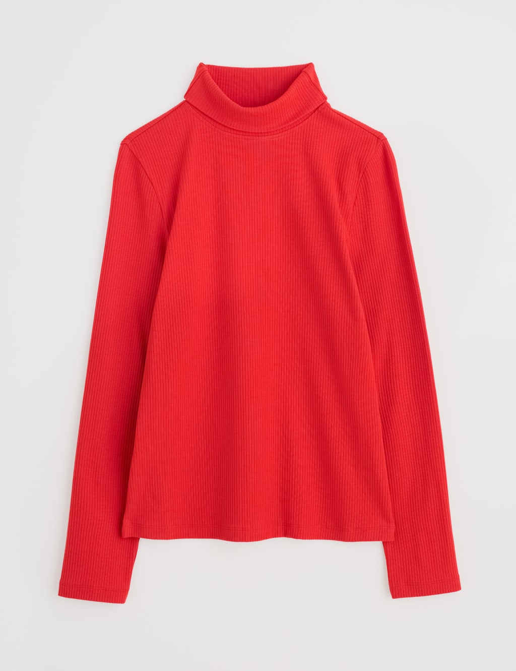 Cotton Rich Ribbed Roll Neck Slim Fit Top 2 of 4