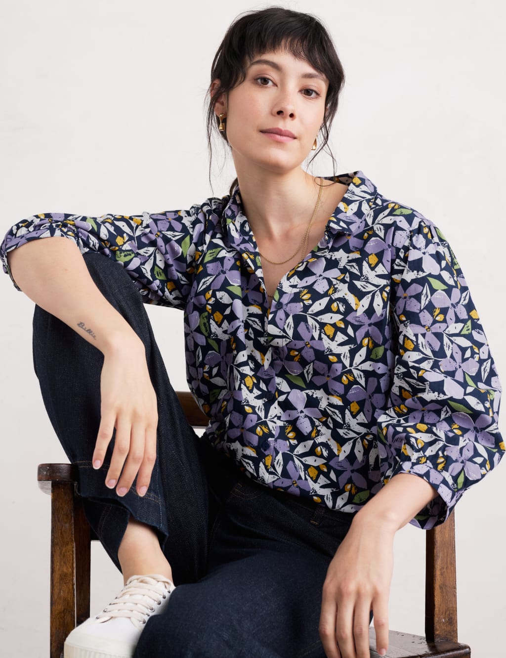 Pure Cotton Floral Blouse 3 of 4