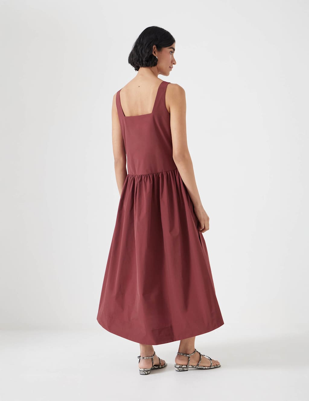 Romi Square Neck Midi Relaxed Waisted Dress 3 of 4