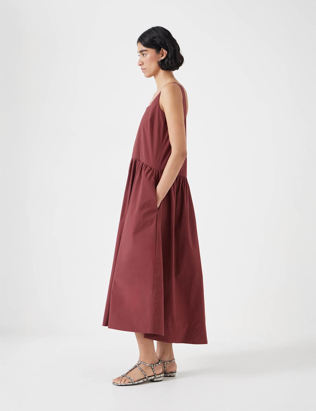 Romi Square Neck Midi Relaxed Waisted Dress 4 of 4