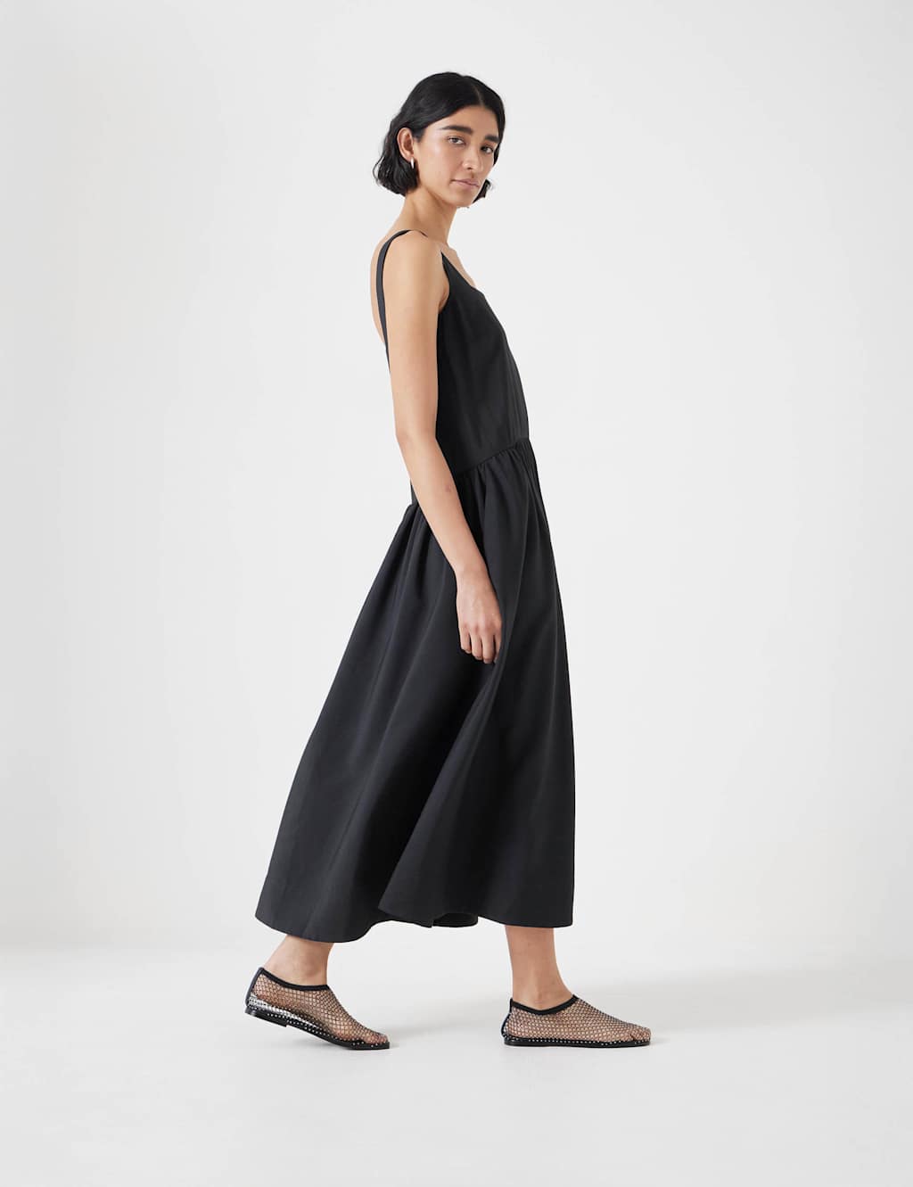 Square Neck Midi Waisted Dress 4 of 4